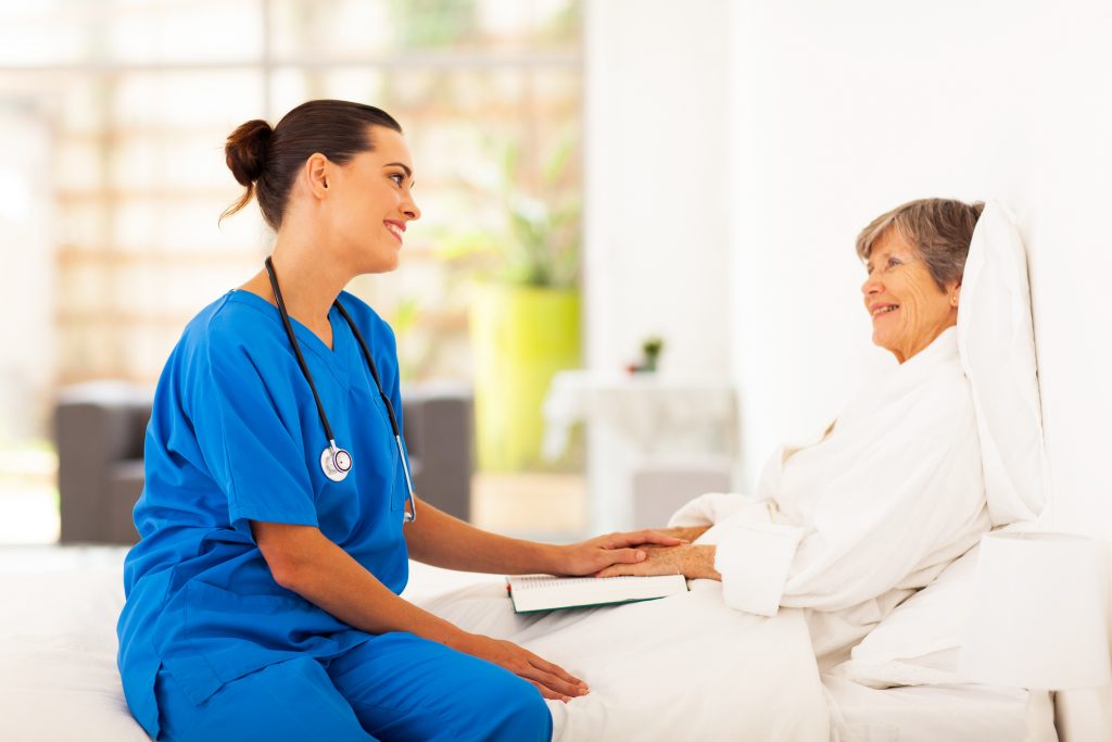 Nurse Happily Communication with Elderly Patient