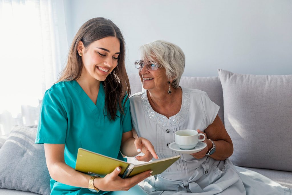 Nurse with old woman